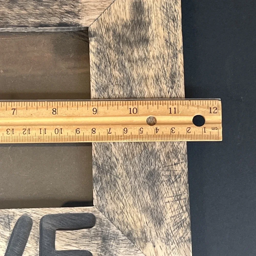 Wood Dog Picture Frame 5x7 LOVE Paw Print Carved Rustic Pet Decor 11.25